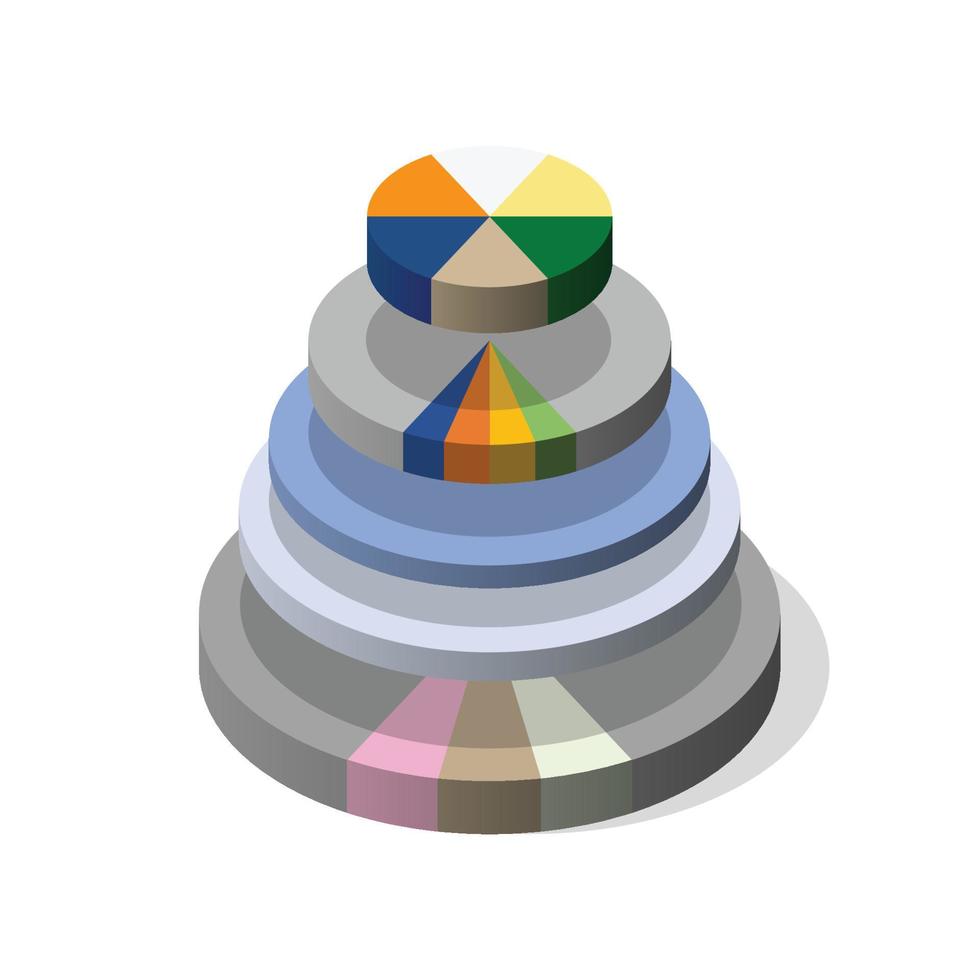 3D Pie chart diagram vector