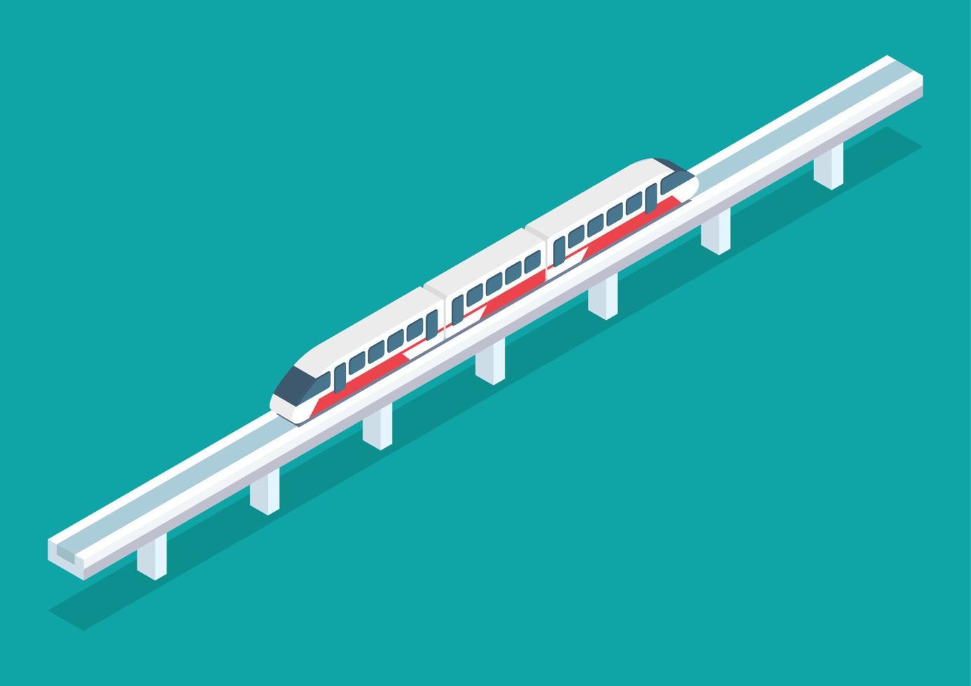 Isometric Modern High Speed Train vector