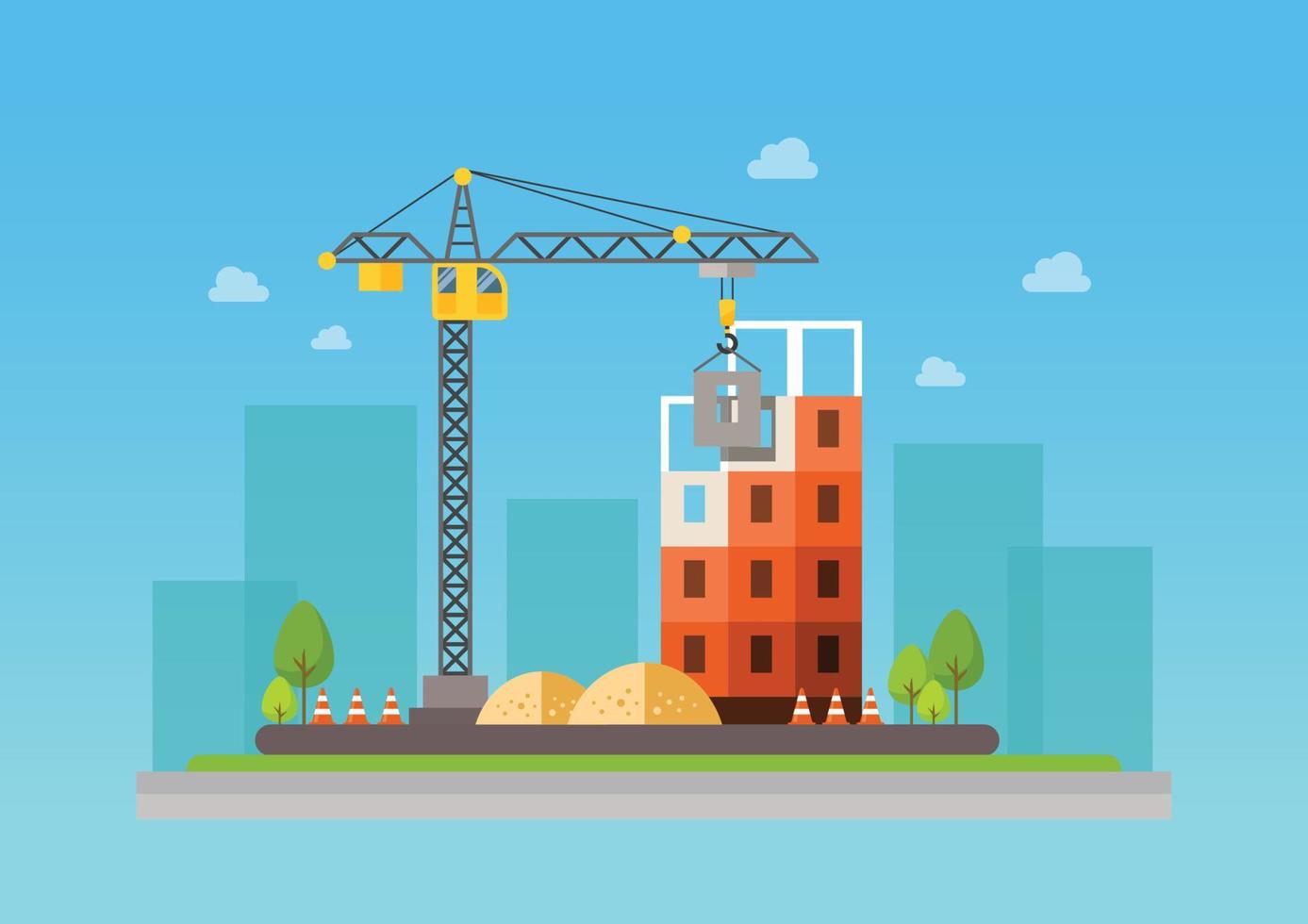 Construction site illustration vector