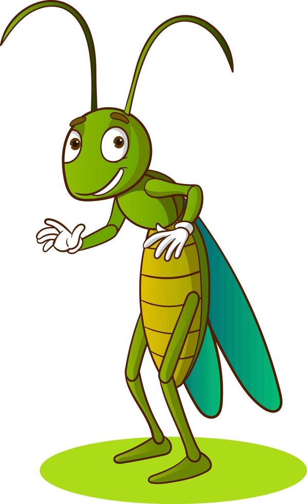 cartoon grasshopper isolated on white background vector