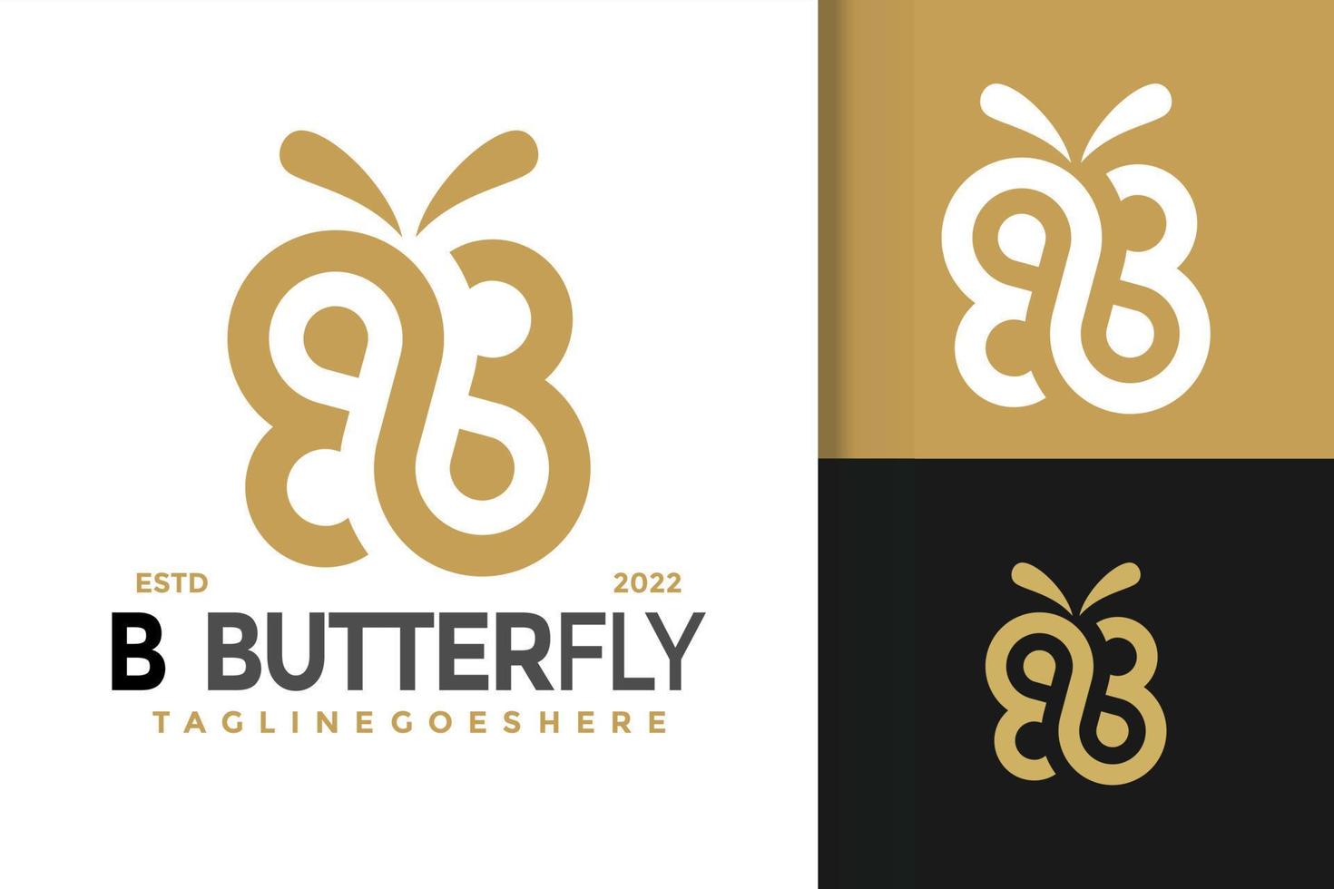 B Letter Butterfly Logo Design, brand identity logos vector, modern logo, Logo Designs Vector Illustration Template