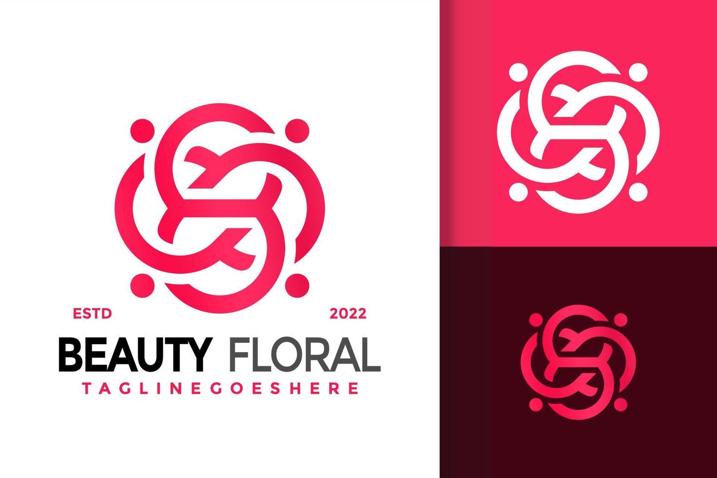 diseño de logotipo floral de belleza de lujo, vector de logotipos de identidad de marca, logotipo moderno, plantilla de ilustración vectorial de diseños de logotipos