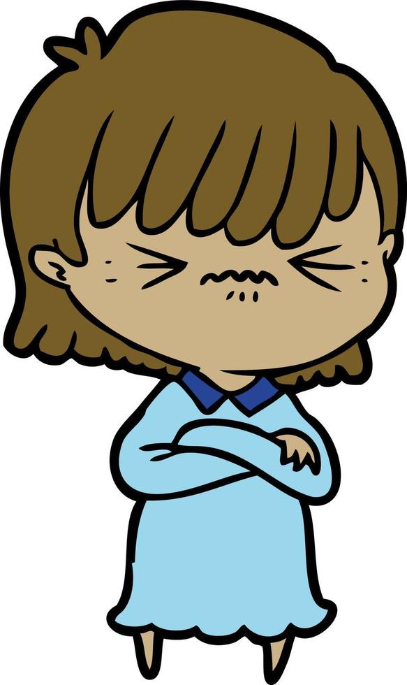 Vector woman character in cartoon style