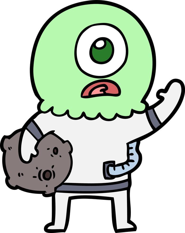 Vector alien character in cartoon style
