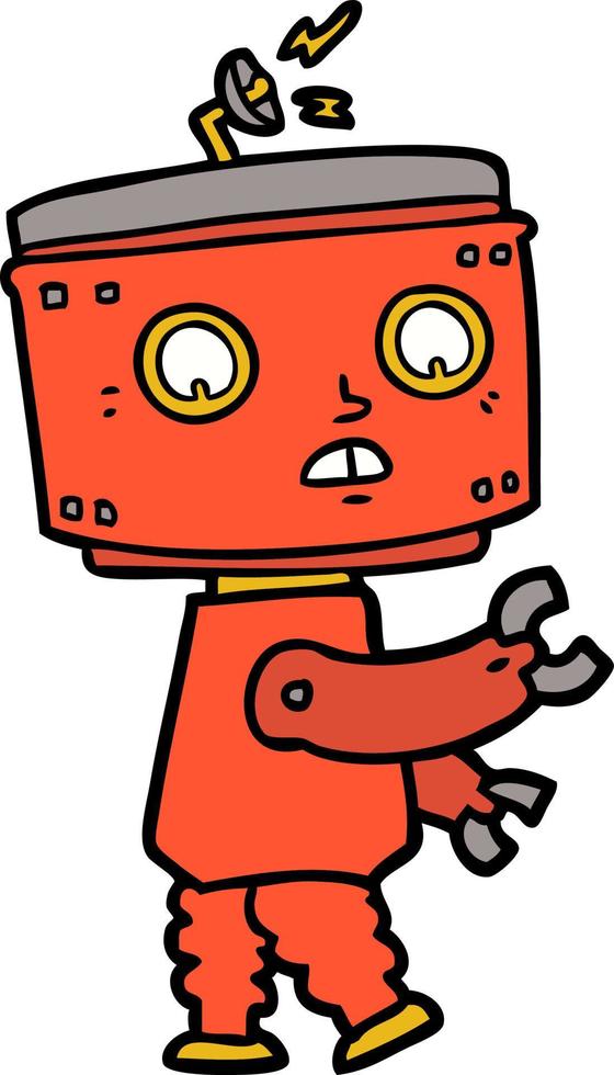 Vector robot character in cartoon style
