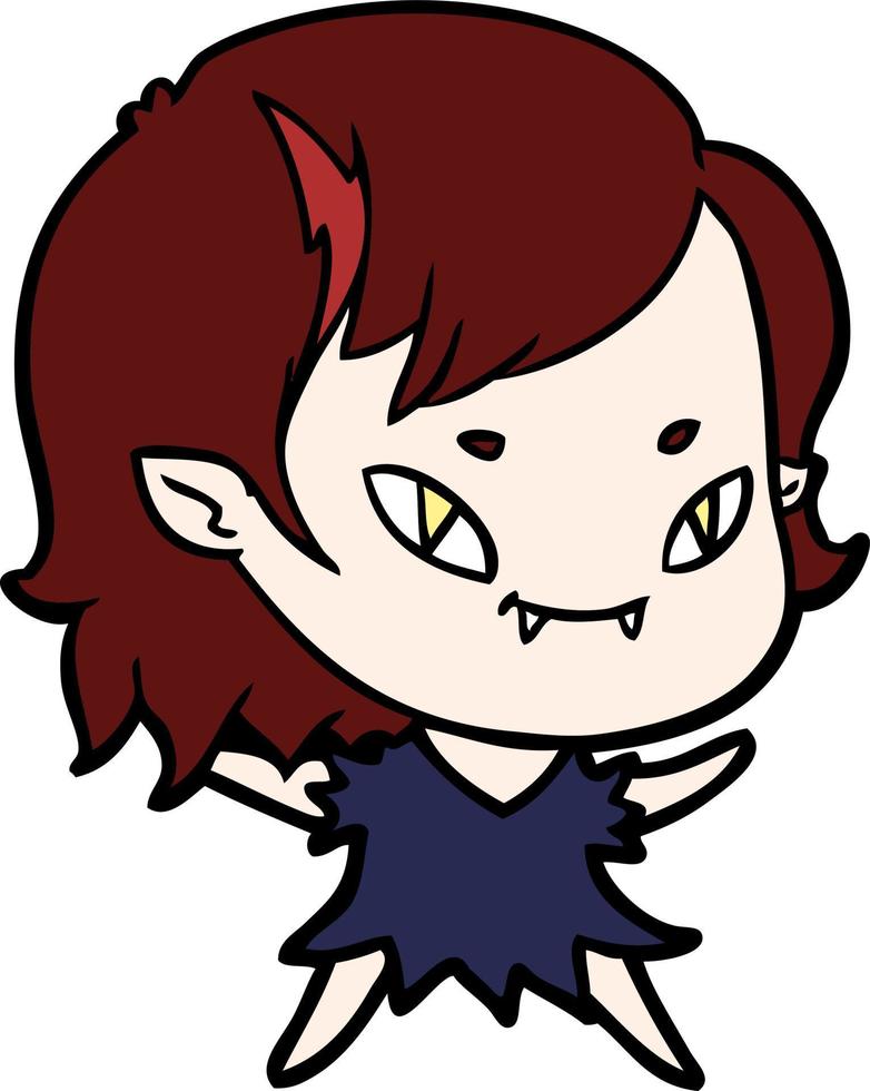 personaje de chica vampiro vectorial en estilo de dibujos animados vector