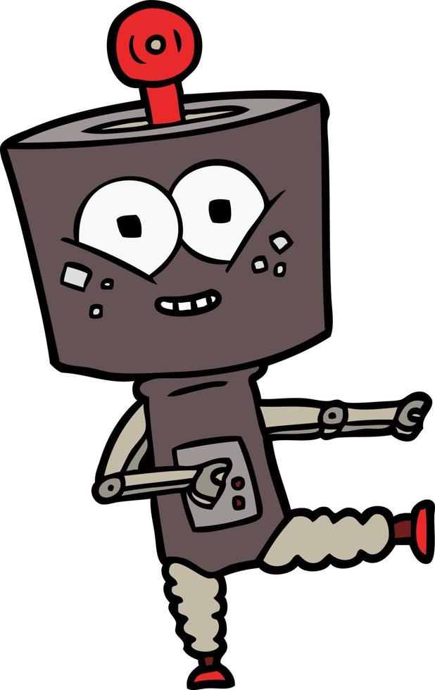 personaje de robot vectorial en estilo de dibujos animados vector