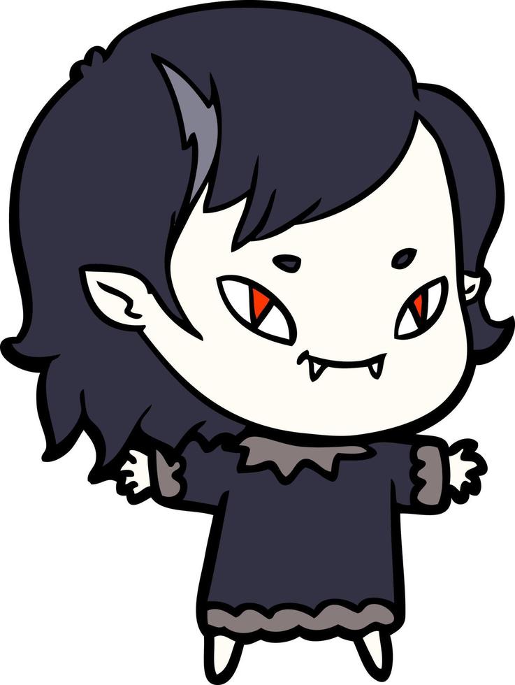 Vector vampire girl character in cartoon style