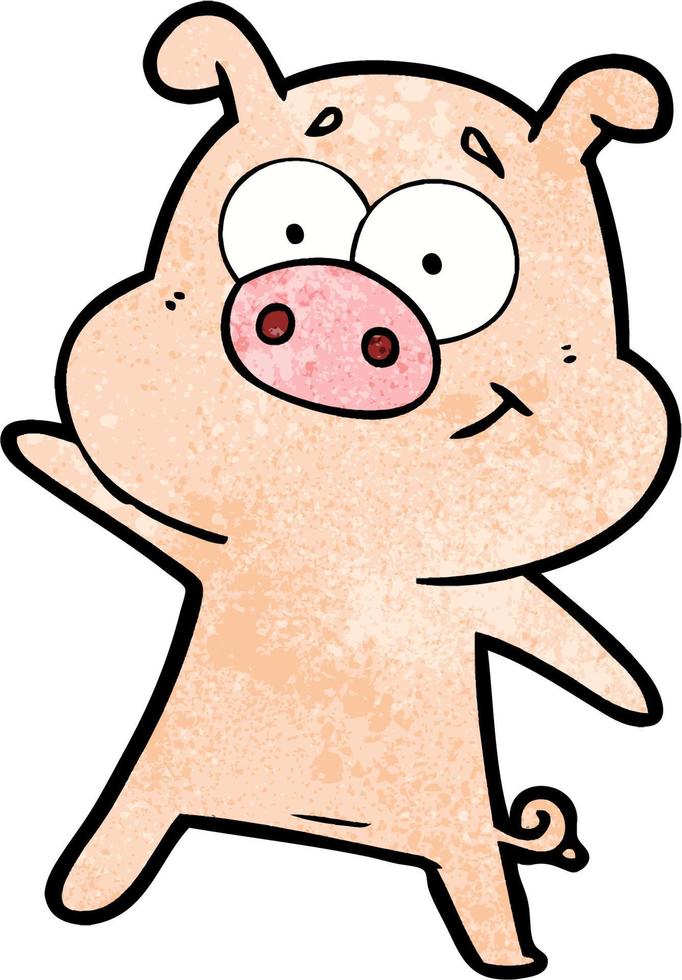 Vector pig character in cartoon style