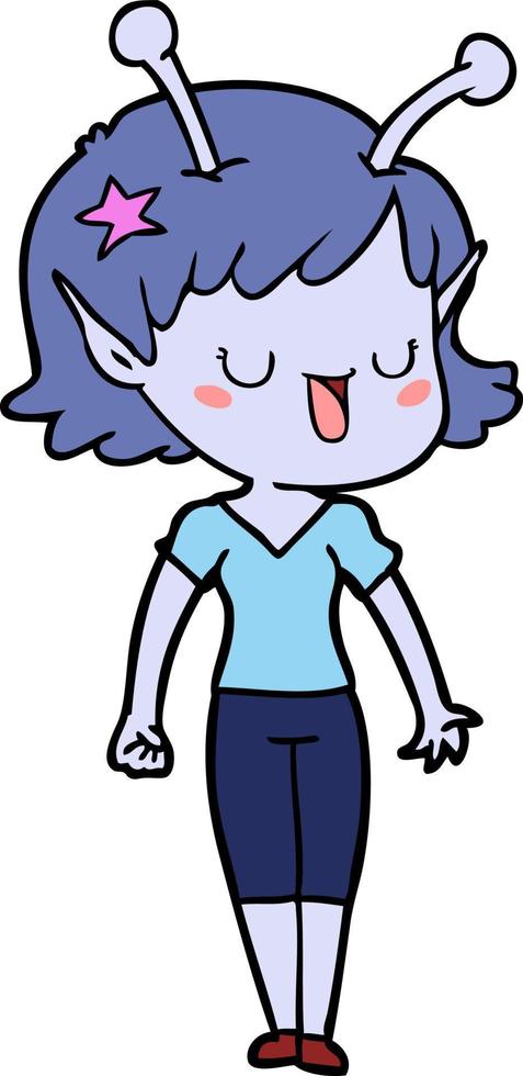 Vector alien character in cartoon style