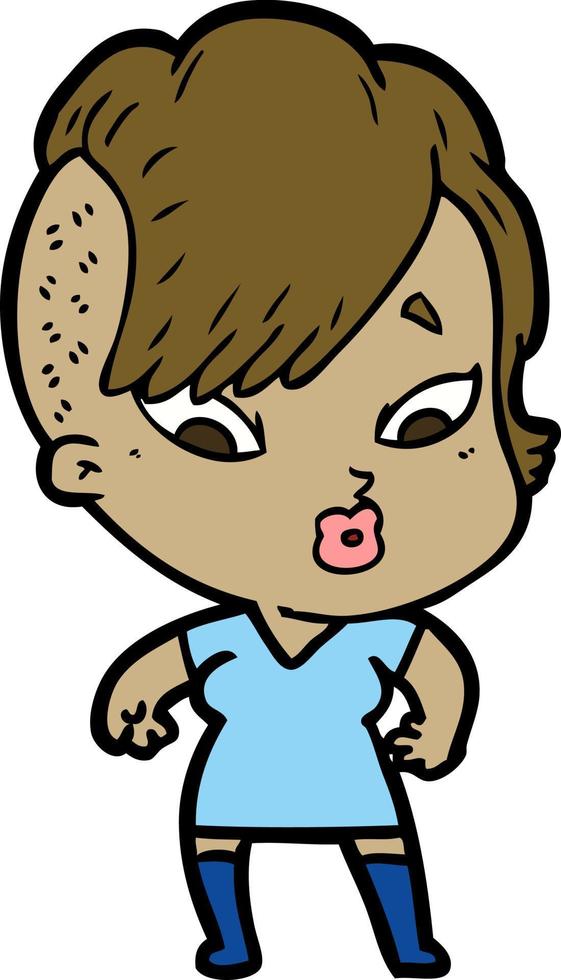 Vector woman character in cartoon style