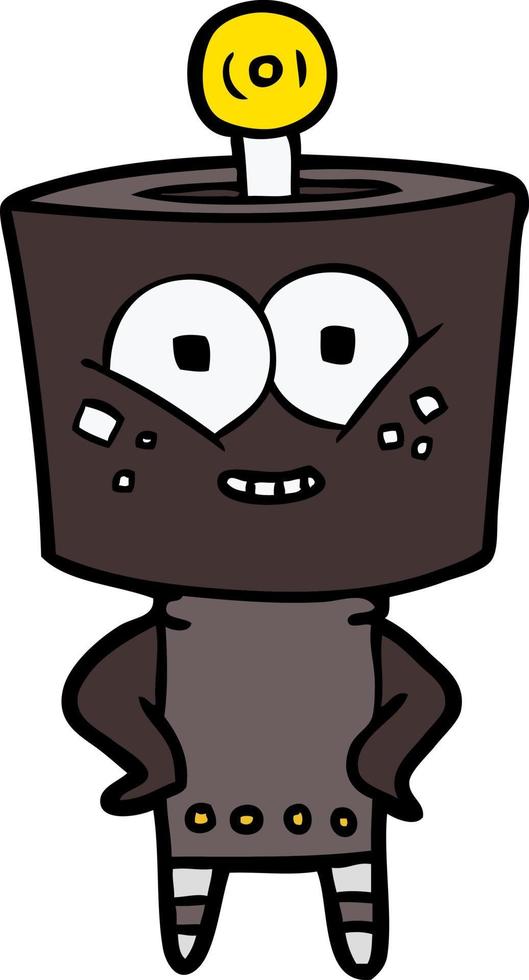 personaje de robot vectorial en estilo de dibujos animados vector