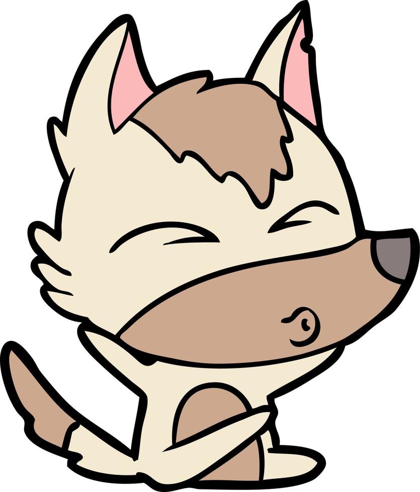 Vector wolf character in cartoon style