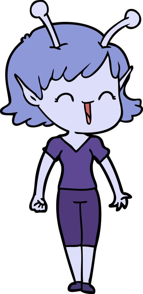 Vector alien character in cartoon style