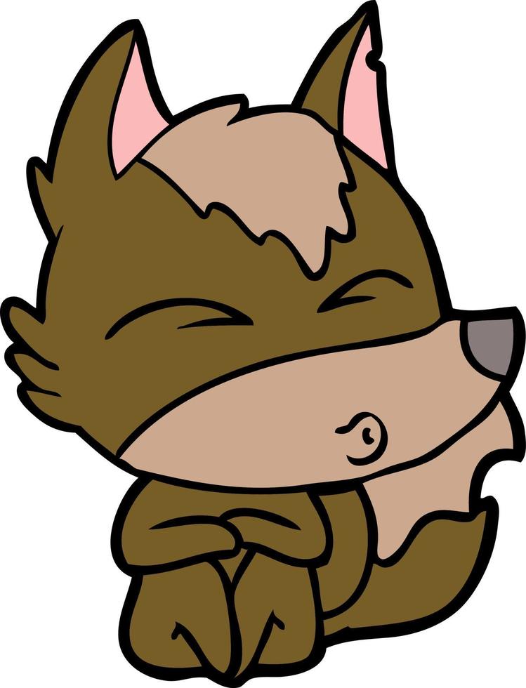 Vector wolf character in cartoon style