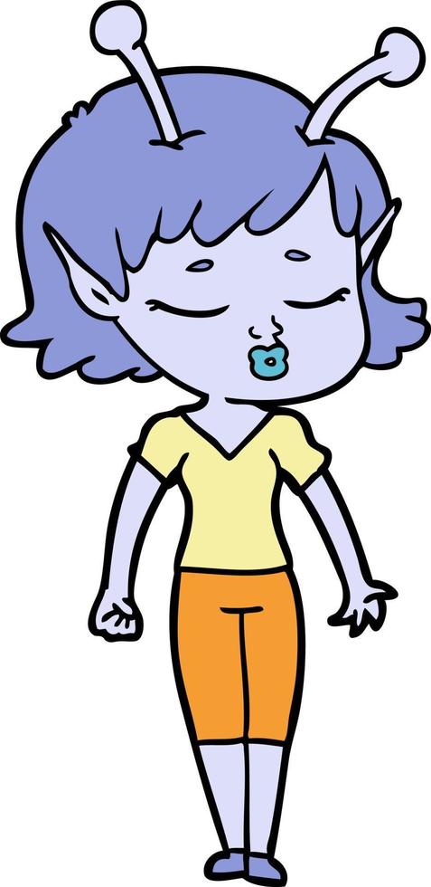 Vector alien character in cartoon style