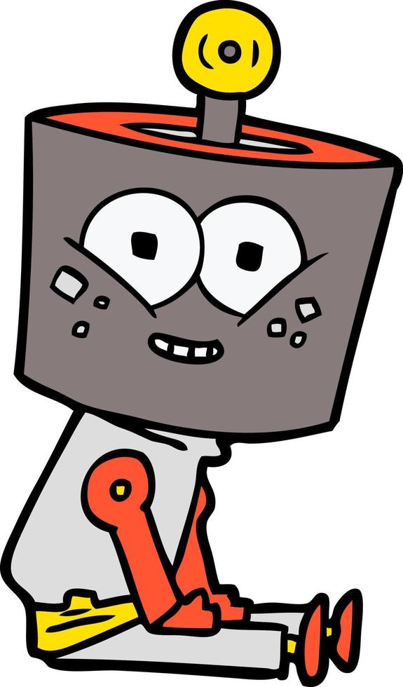 personaje de robot vectorial en estilo de dibujos animados vector