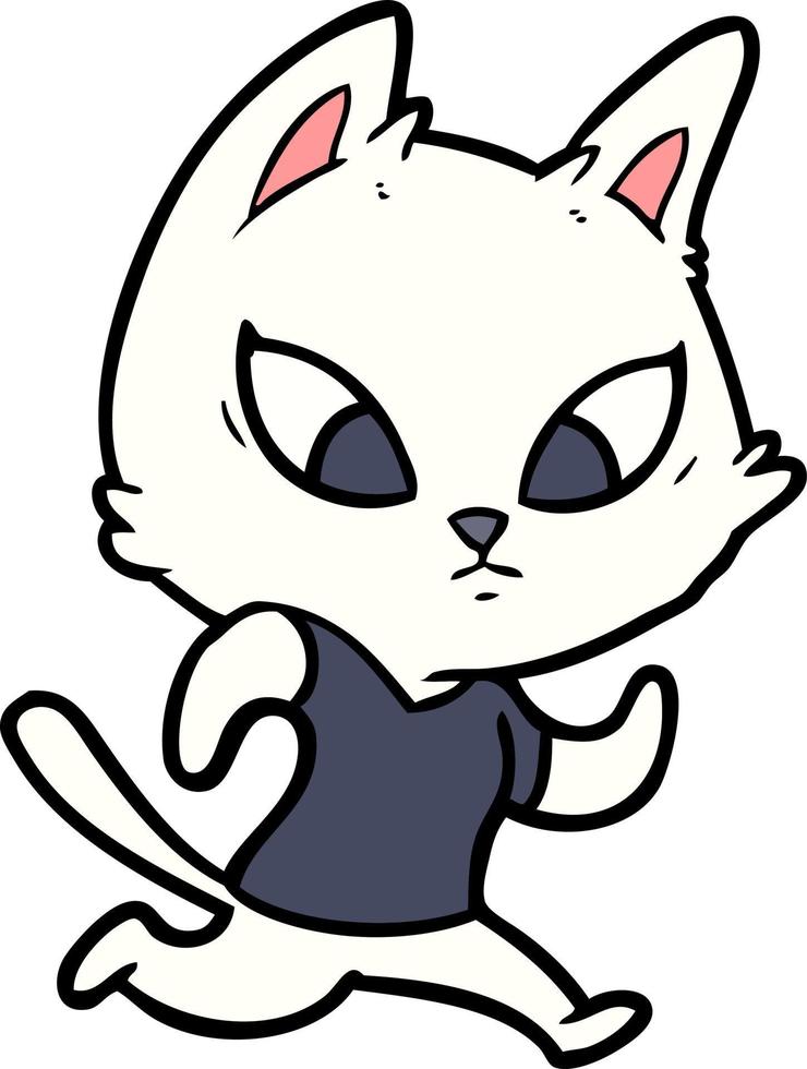 personaje de gato vectorial en estilo de dibujos animados vector