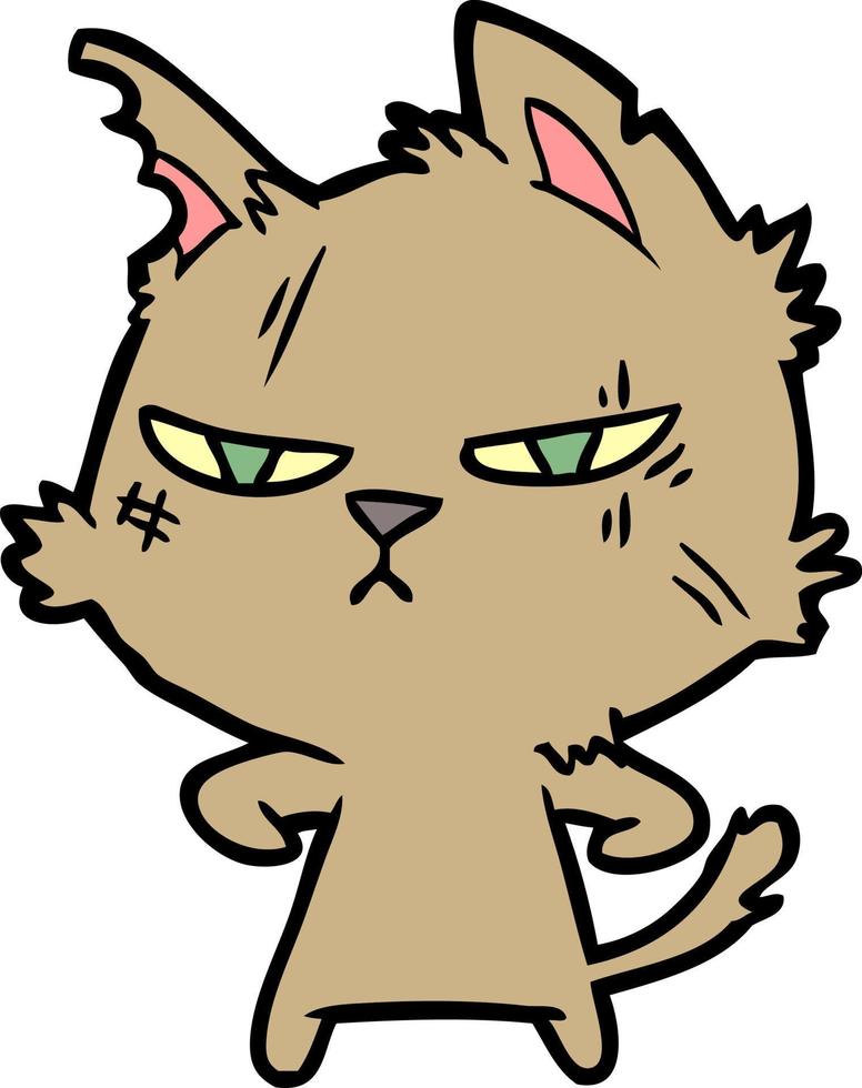 personaje de gato vectorial en estilo de dibujos animados vector