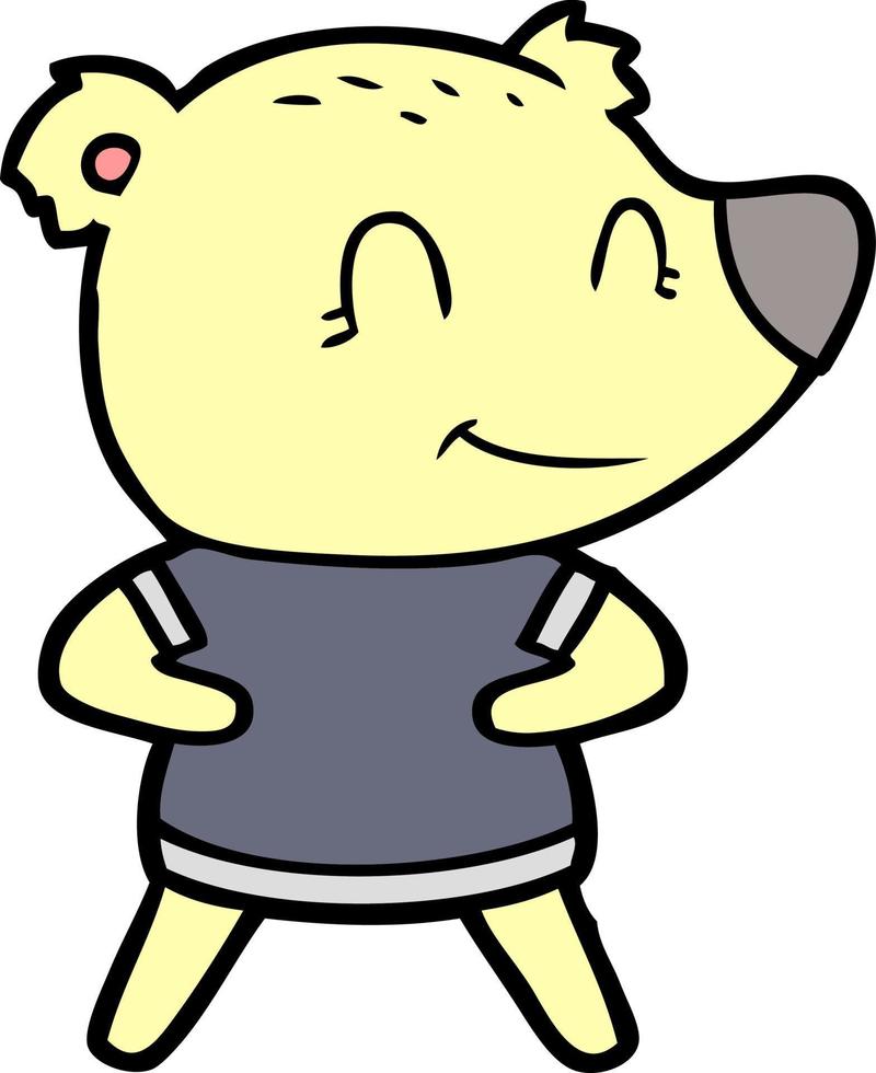 personaje de oso vectorial en estilo de dibujos animados vector