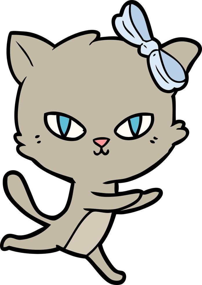 personaje de gato vectorial en estilo de dibujos animados vector