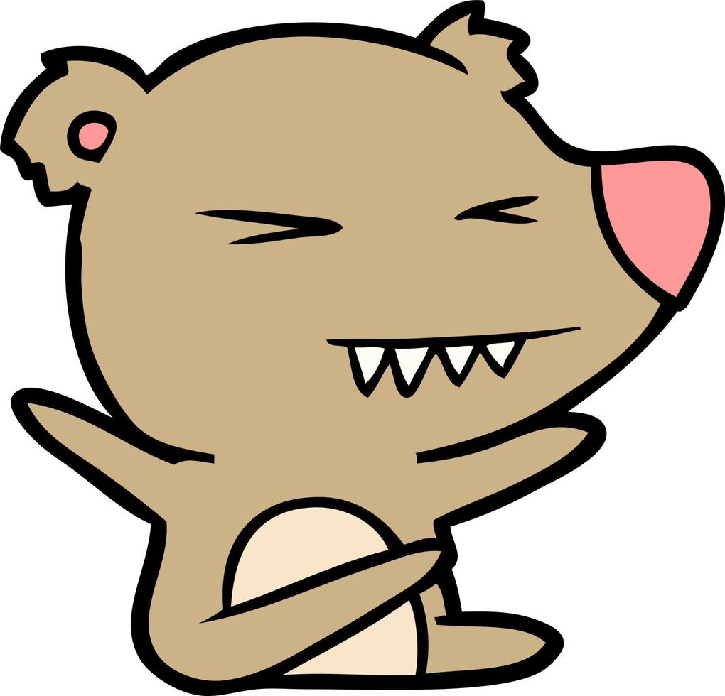 personaje de oso vectorial en estilo de dibujos animados vector