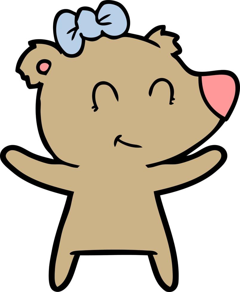 personaje de oso vectorial en estilo de dibujos animados vector