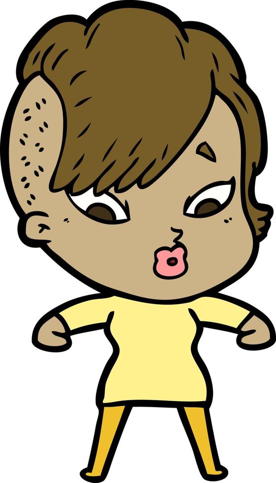 Vector woman character in cartoon style
