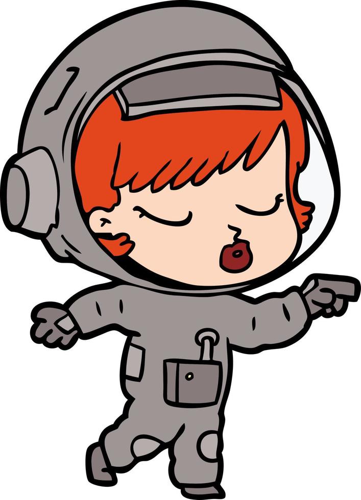 personaje de astronauta vectorial en estilo de dibujos animados vector