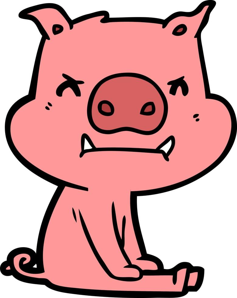 Vector pig character in cartoon style