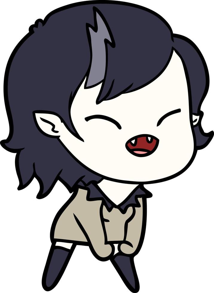 Vector vampire girl character in cartoon style