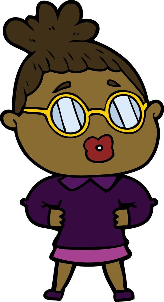 Vector woman character in cartoon style