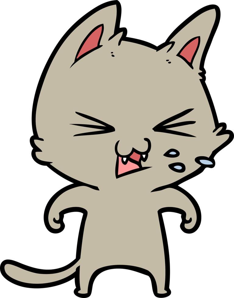 personaje de gato vectorial en estilo de dibujos animados vector