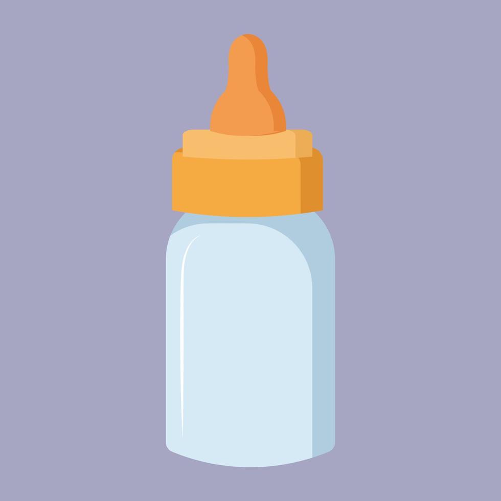 Bottle with milk, illustration, vector on white background.