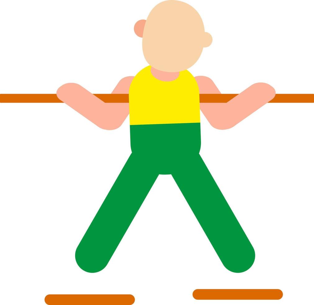 Athlete with a stick, illustration, vector on a white background.