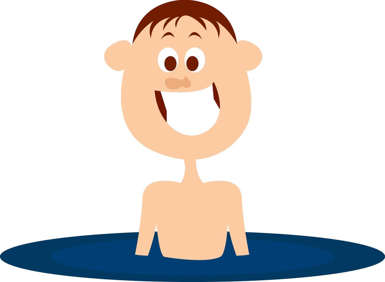 Boy in the pool, illustration, vector on white background.