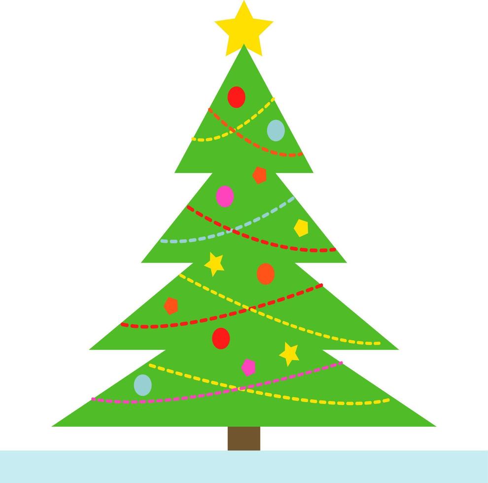 árbol de navidad, ilustración, vector sobre fondo blanco.
