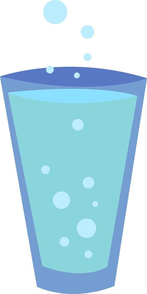 Sparkling water, illustration, vector on white background.