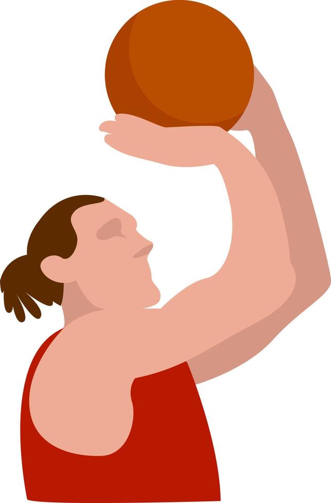 Basketball player, illustration, vector on white background.