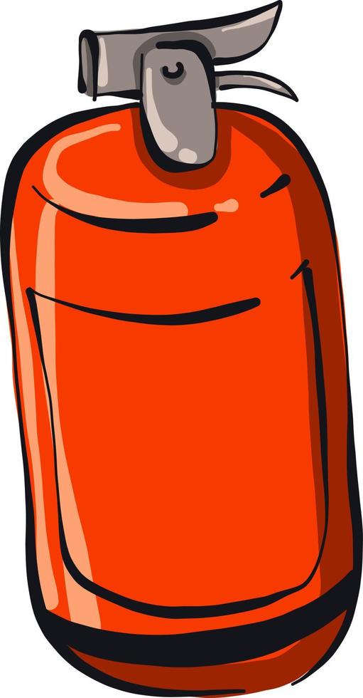 Fire extinguisher, illustration, vector on white background.