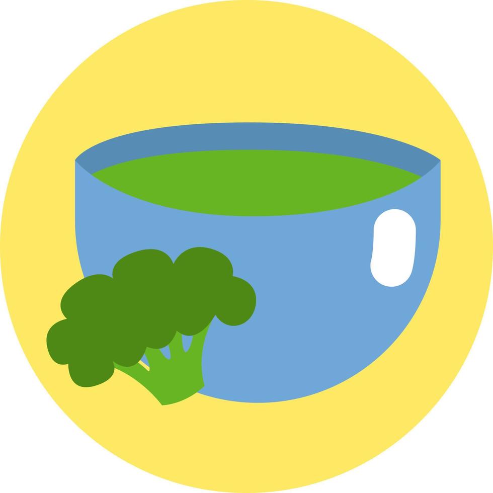 Broccoli soup, illustration, vector on a white background.
