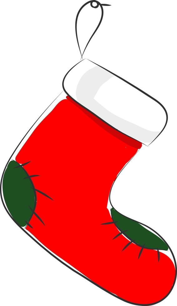 Santa Claus socks, vector or color illustration.