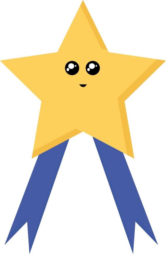 Yellow star, illustration, vector on white background.