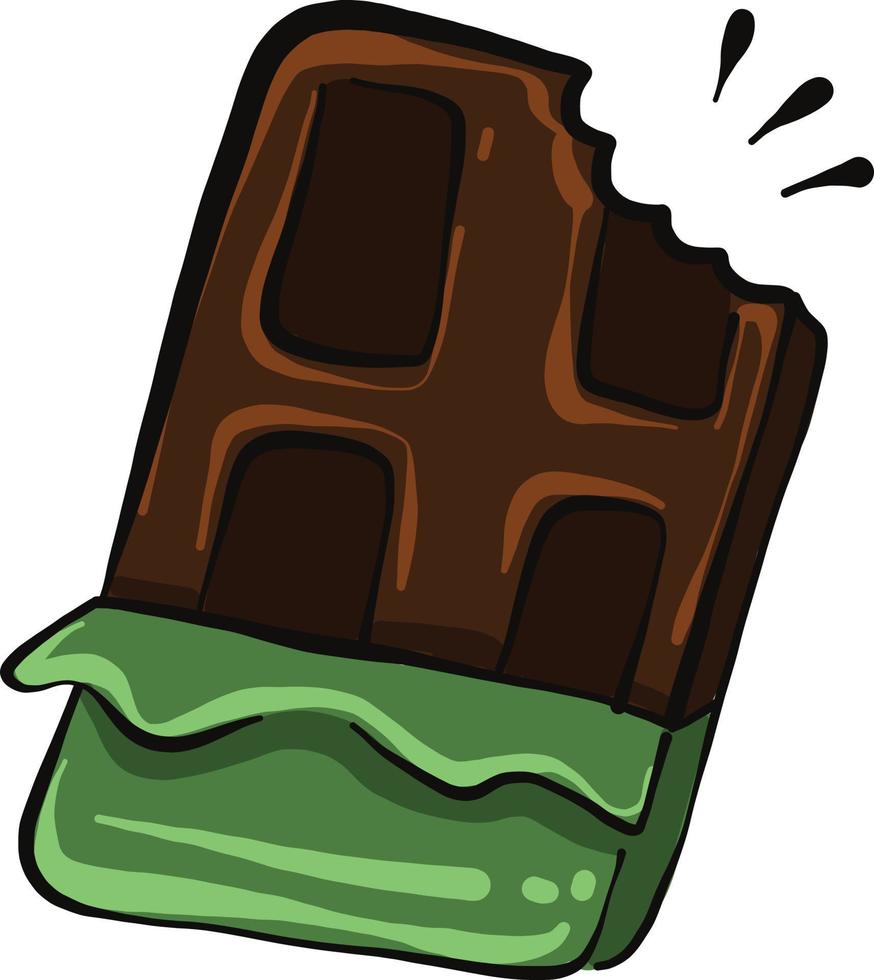 Chocolate bar, illustration, vector on a white background.