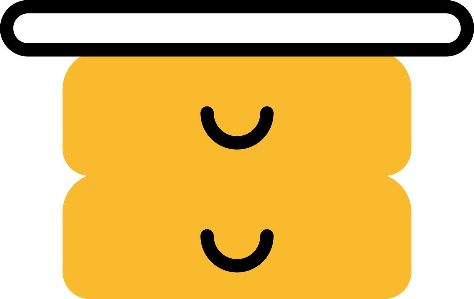 Yellow bedside table, illustration, vector on a white background.