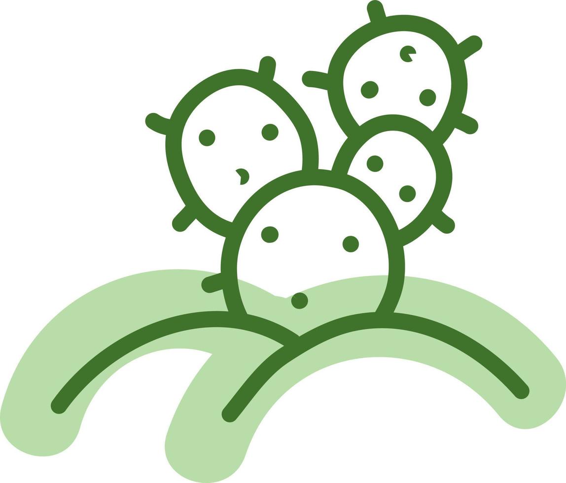 Cactus with bunny ears, illustration, vector on a white background.