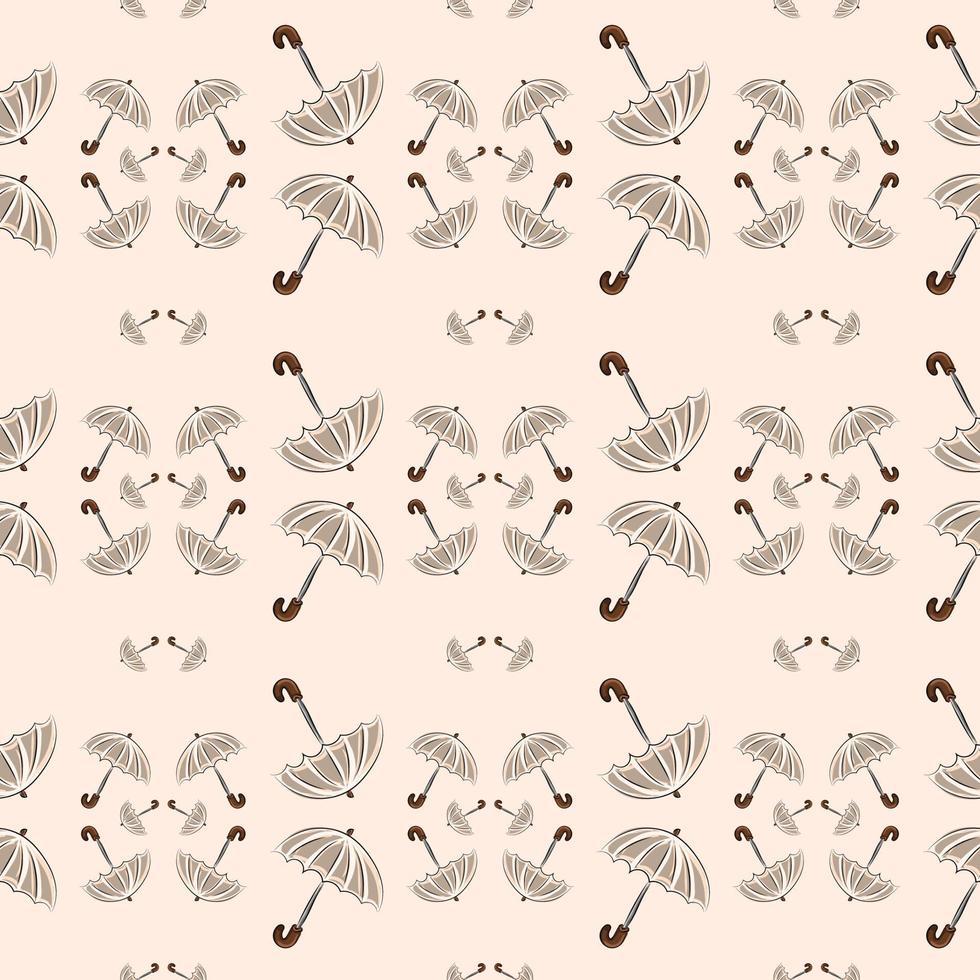 Umbrella pattern, illustration, vector on white background.
