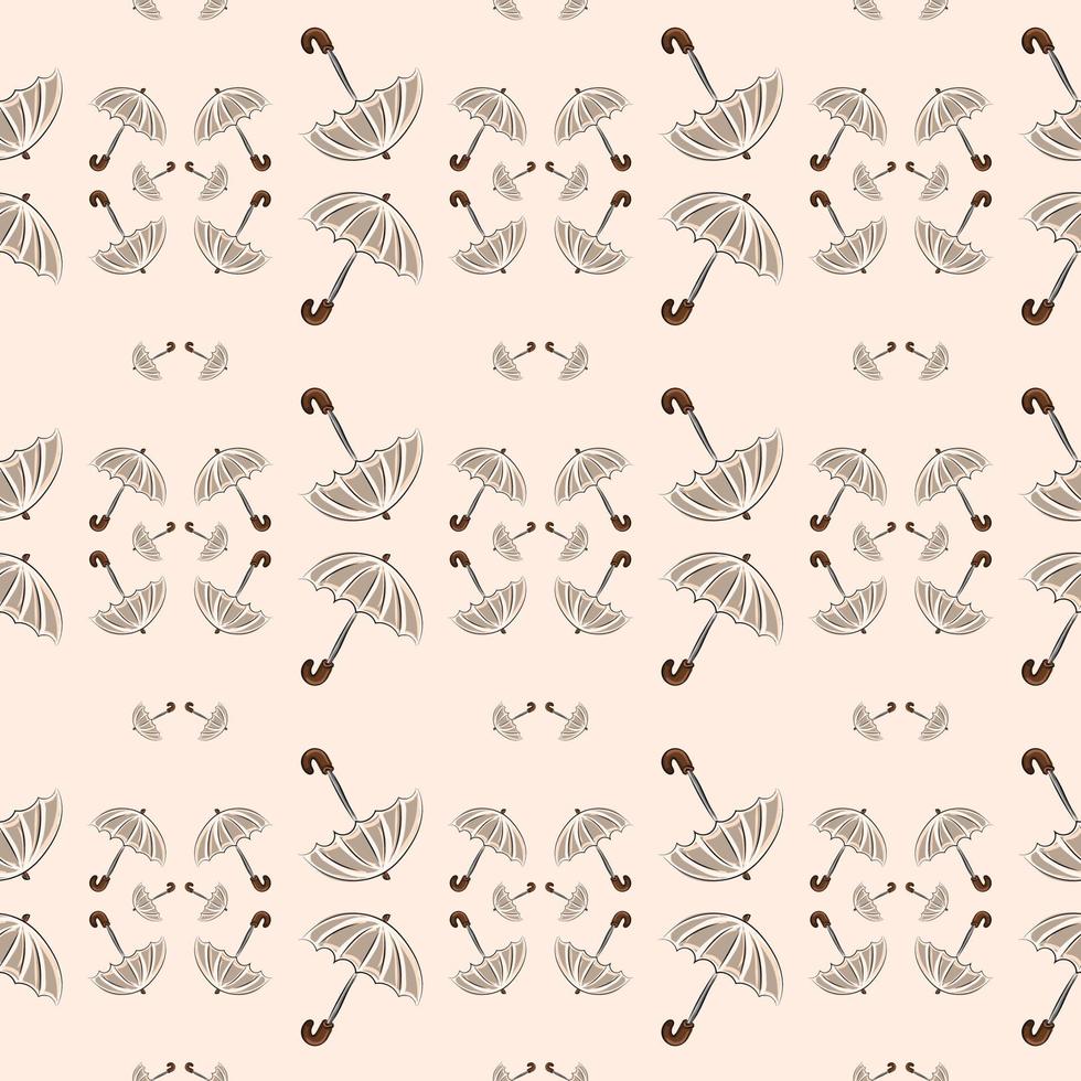 Umbrella pattern, illustration, vector on white background.