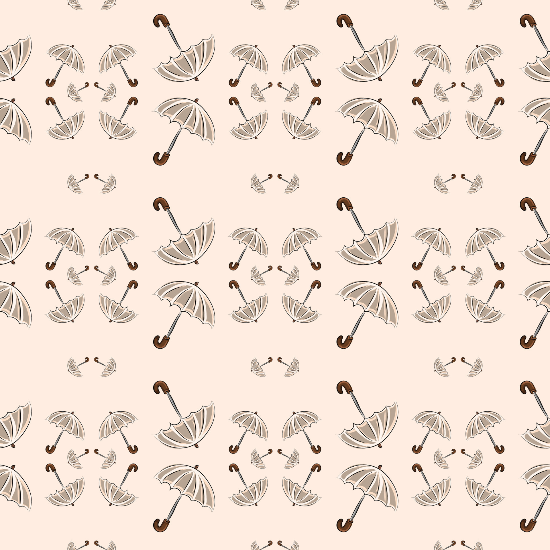 Umbrella pattern, illustration, vector on white background. 13732445