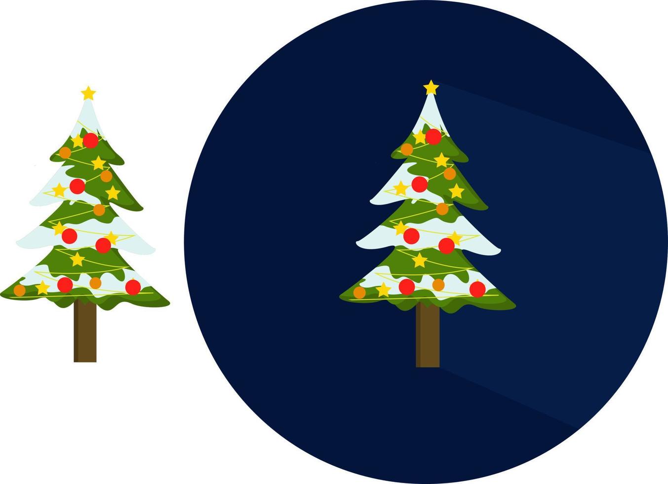 árbol de navidad, ilustración, vector sobre fondo blanco.